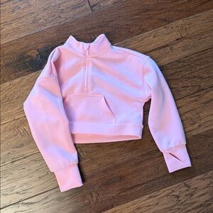 all in motion Pink Cropped Half-Zip Pullover